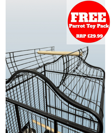 Parrot-Supplies Oakland Open Top Parrot Cage Black